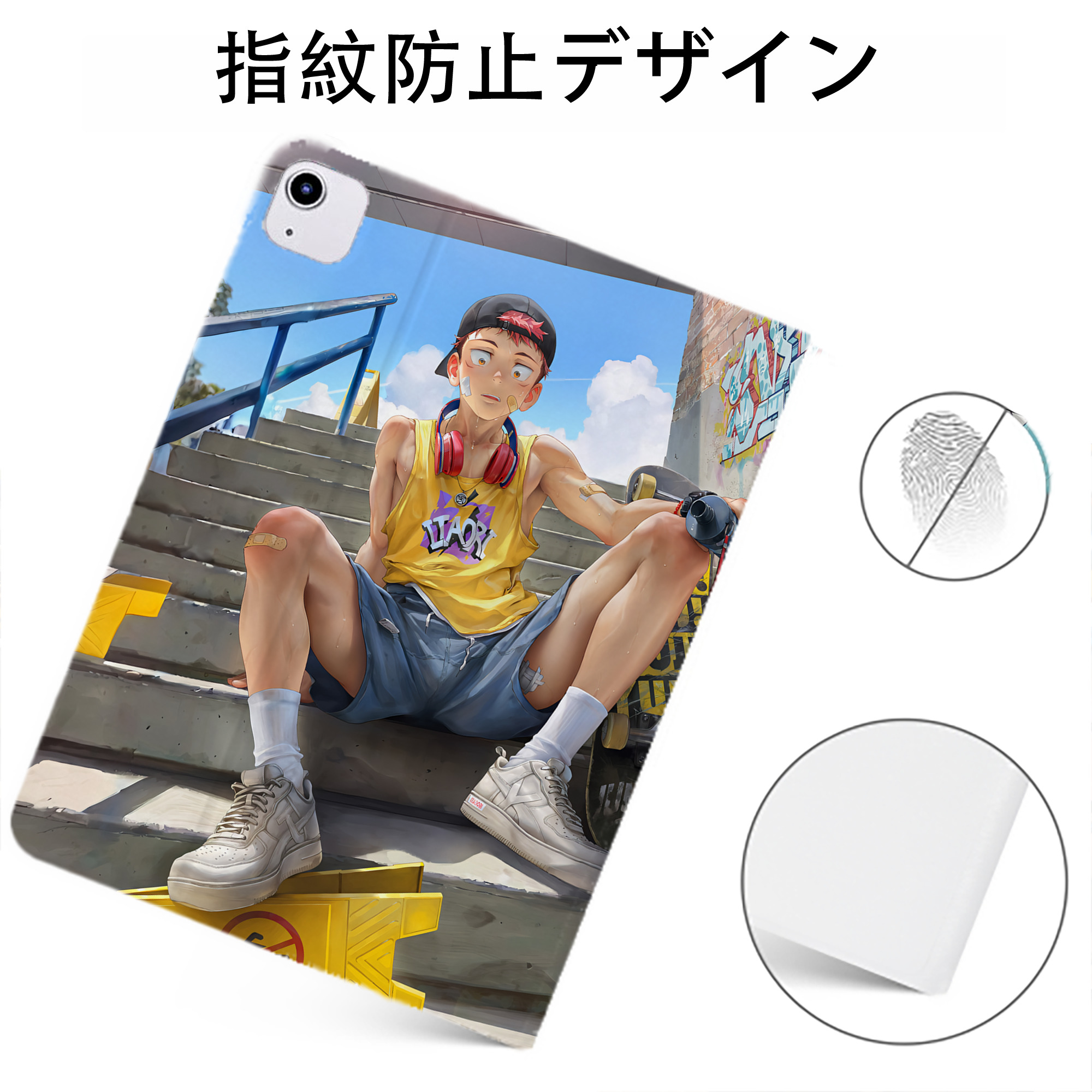 （画像用） 呪術廻戦 Jujutsu Kaisen IPadケース ペンホルダー付き ブックスタイルデザイン